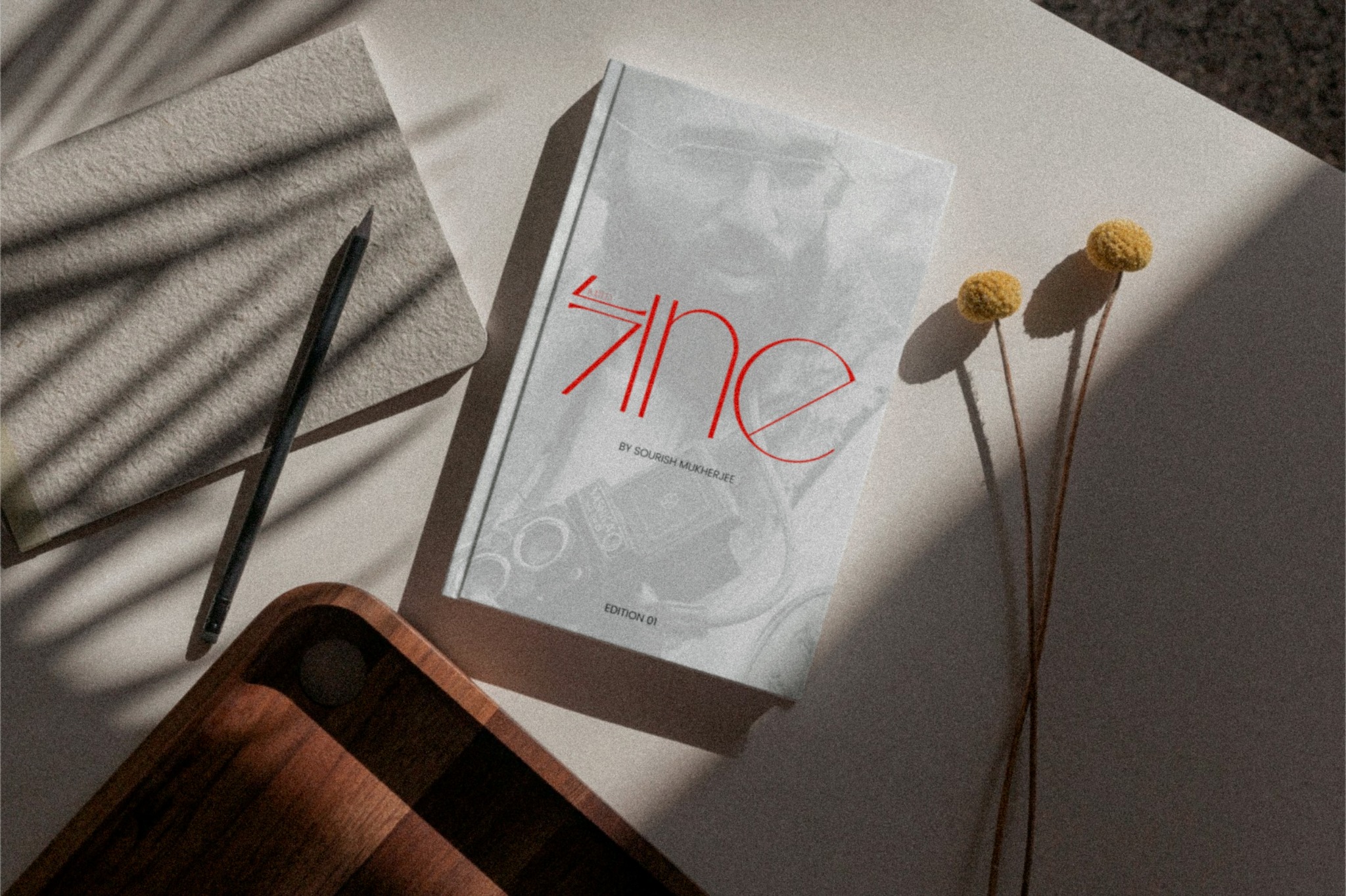 FOI Zine Edition 01 photographed in a quiet flat-lay